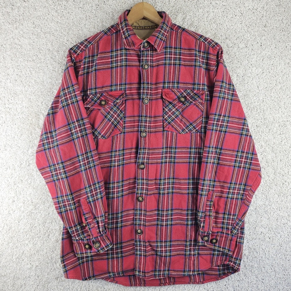 Vintage Field N Forest Flannel Red Plaid Shirt Mens XL Heavy Chore Farm Work